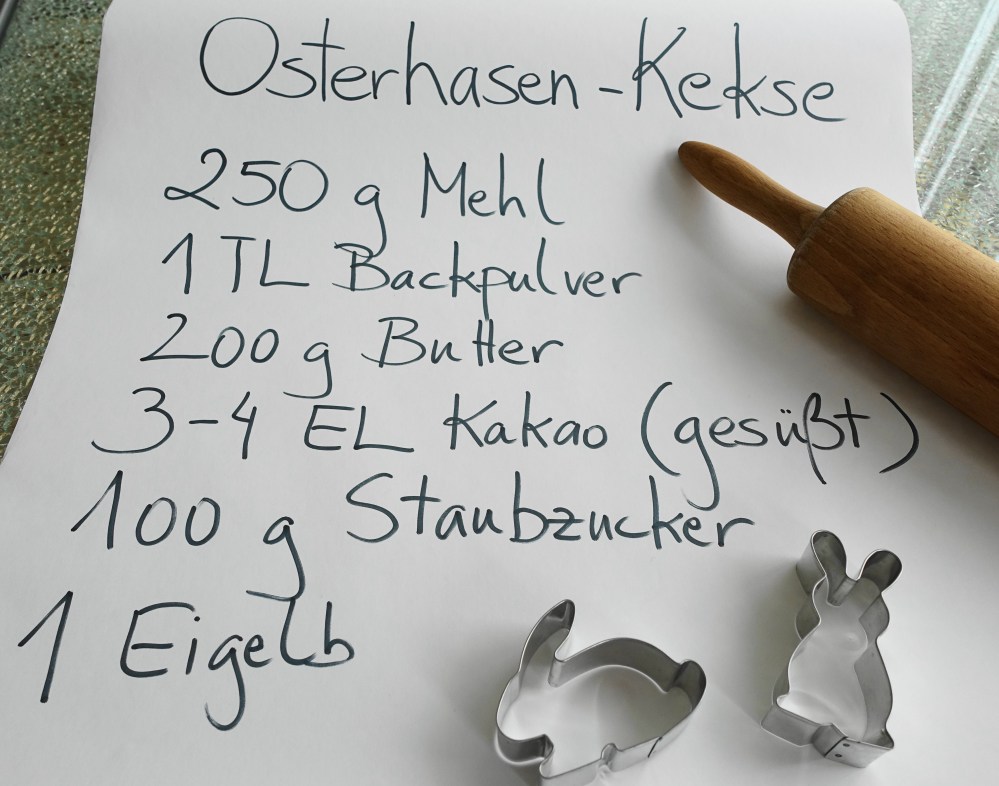 Zutaten für Osterhasenkekse