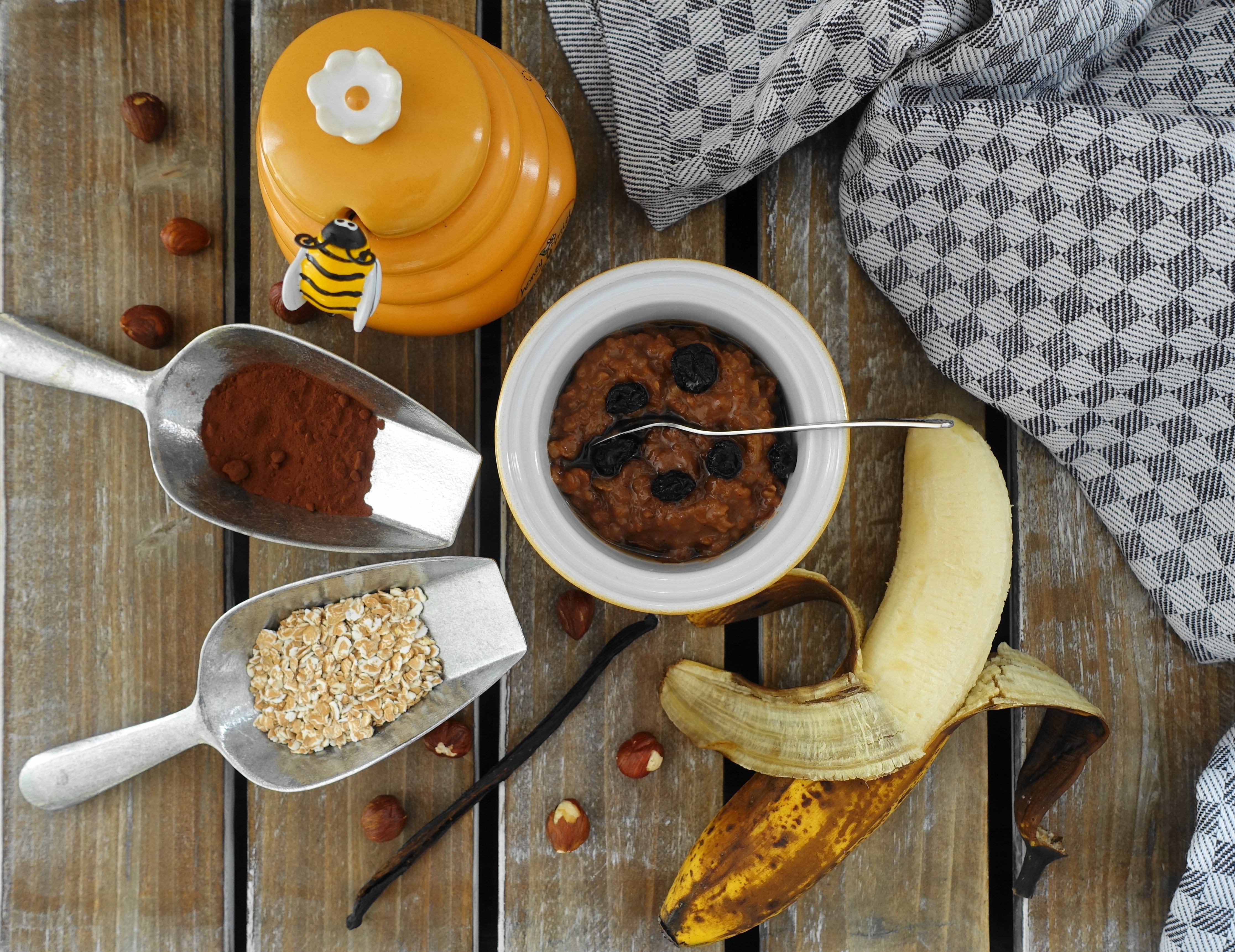 Resteverwertung, Waste Cooking, überreife Bananen,kochen mit braunen Bananen, nachhaltig, Porridge, selbst gemacht, Müsli, Frühstück, Brei, warmes Frühstück