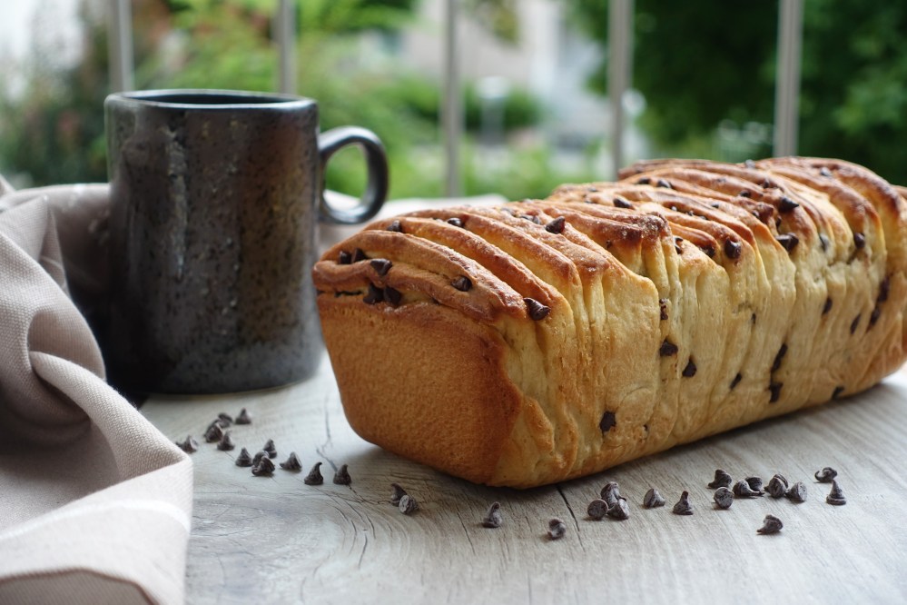 Zupfbrot mit Schokolade und Rohrzucker, perfekt zum Teilen, Partyrenner, das Richtige für Schokoholics! vegetarisch backen zum Frühstück