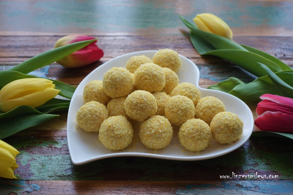 Kekspralinen mit Frischkäse, Tartufi Mimosa, Topfen, Quark, Mascarpone, Amaretto, Kokos, Süßes für den Weltfrauentag, DIY, Tag der Frau, Frauentag, Frauenkampftag, festa della donna, International Women's Day, #womansday #womansday2020 #womensday2020