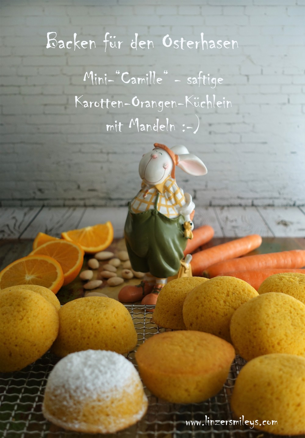 Camilla, Camille, kleine Kuchen mit Orange, Karotten und Mandeln, saftig, fluffig, italienisch backen, Vitaminkick, ACE, tortine a forma di semisfera, halbkugelförmig, Küchlein, Kucken, dolce sano, merenda, Jausenzeit