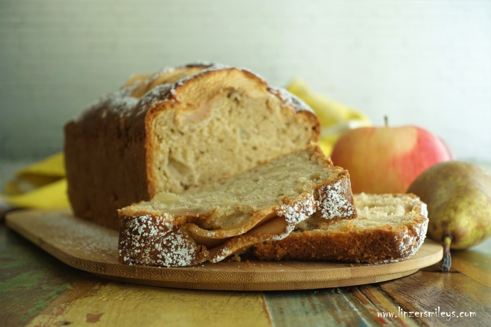 Apfel-Birnen-Kuchen aus der Kastenform, Plumcake, fluffig, fruchtig, würzig, duftend, locker, leicht, der richtige Kuchen für ein verregnetes Wochenende! EasyBaking, Kuchenhimmel, kalorienarm