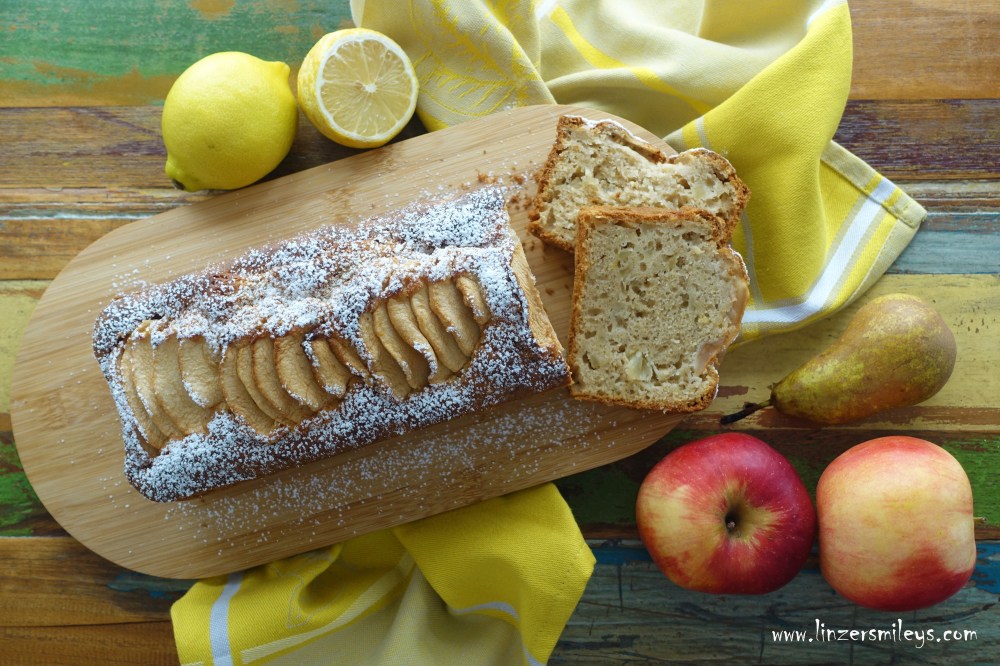 Apfel-Birnen-Kuchen aus der Kastenform, Plumcake, fluffig, fruchtig, würzig, duftend, locker, leicht, der richtige Kuchen für ein verregnetes Wochenende! EasyBaking, Kuchenhimmel, kalorienarm