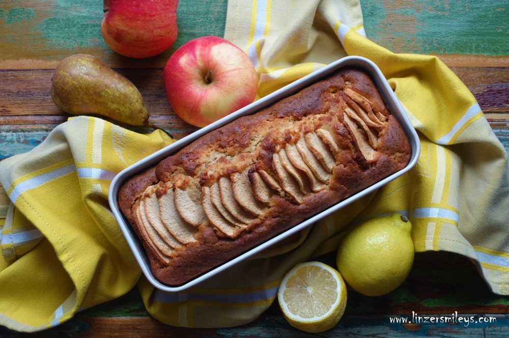 Apfel-Birnen-Kuchen aus der Kastenform, Plumcake, fluffig, fruchtig, würzig, duftend, locker, leicht, der richtige Kuchen für ein verregnetes Wochenende! EasyBaking, Kuchenhimmel, kalorienarm