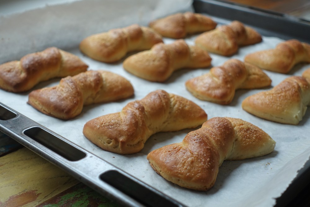 #linzersmileys Nastrine, süße Mascherl, Frühstücksgebäck, backen mit lievito madre, italienischer Sauerteig