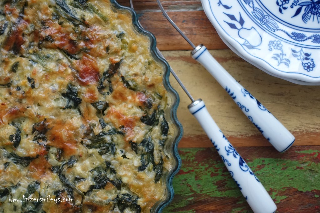 Spanáki sto foúrno/Gebackener Spinat mit Lauch und Reis, griechisch kochen, mediterran, vegetarisch, EasyCooking, Gemüse aus dem Ofen, heimisch, regional, saisonal
