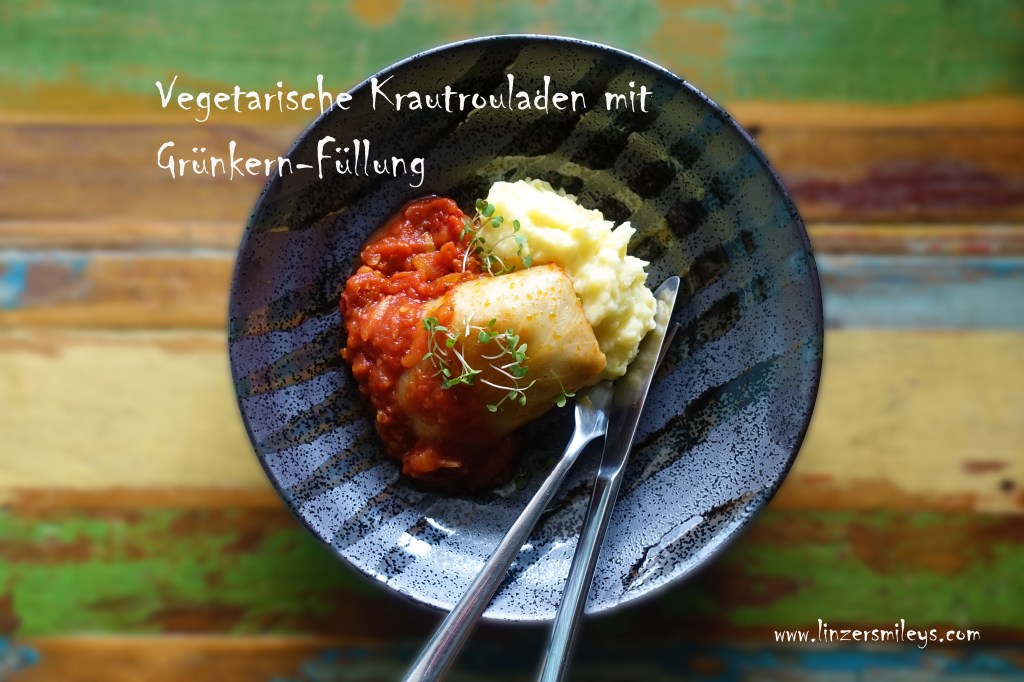 Vegetarische Krautrouladen, Kohlrouladen, Krautwickel, mit Grünkern, unreifer Dinkel, Getreide als Fleischersatz, Alternative für Faschiertes, Hackfleisch, vegetarisch kochen, fleischlos, nachhaltig und gesund