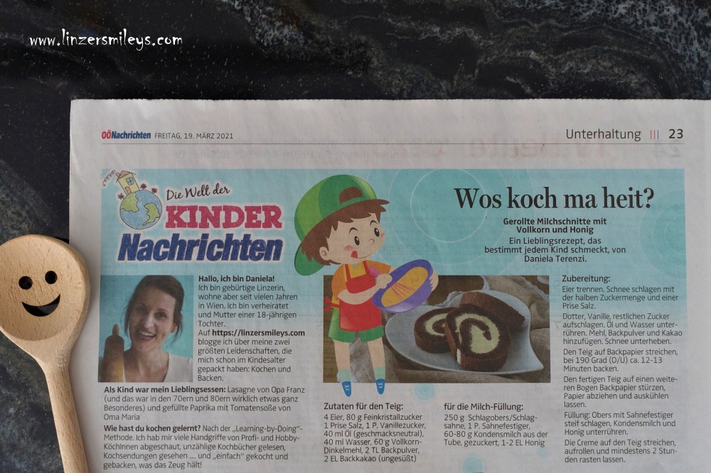 OÖNachrichten, die Welt der Kindernachrichten, Wos koch ma heit?, Rezept von Daniela Terenzi, #linzersmileys