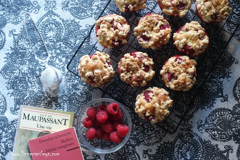 Himbeer-Streusel-Muffins, Muffins, Crumble, with raspberries, mit Himbberen, fruchtig, crunchy, mit Joghurt im Teig, fluffig, leicht, mit Liebe gebacken, DIY, All-in-one-Teig, EasyBaking, Take Away Food, Powerfood, Brain Food #linzersmileys