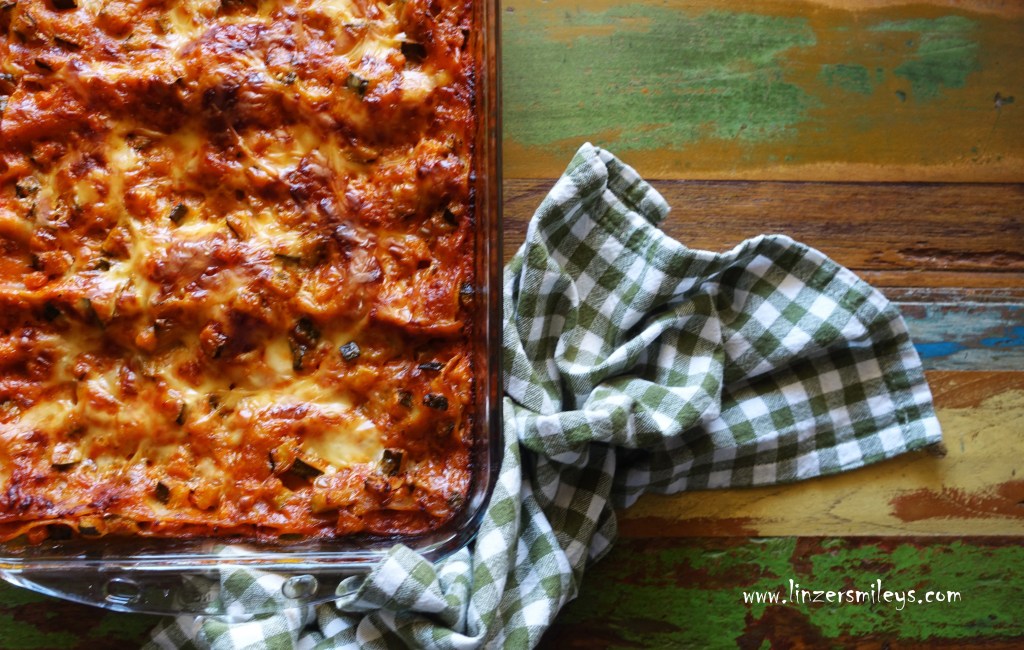 Lasagne ohne Bechamel, senza besciamella, mit Sahne, mit Obers, mit Zucchini-Tomaten-Ragout, vegetarisch, sugo di zucchine e pomodoro, pasticcio, Nudelauflauf, Rezept von Daniela Terenzi #linzersmileys