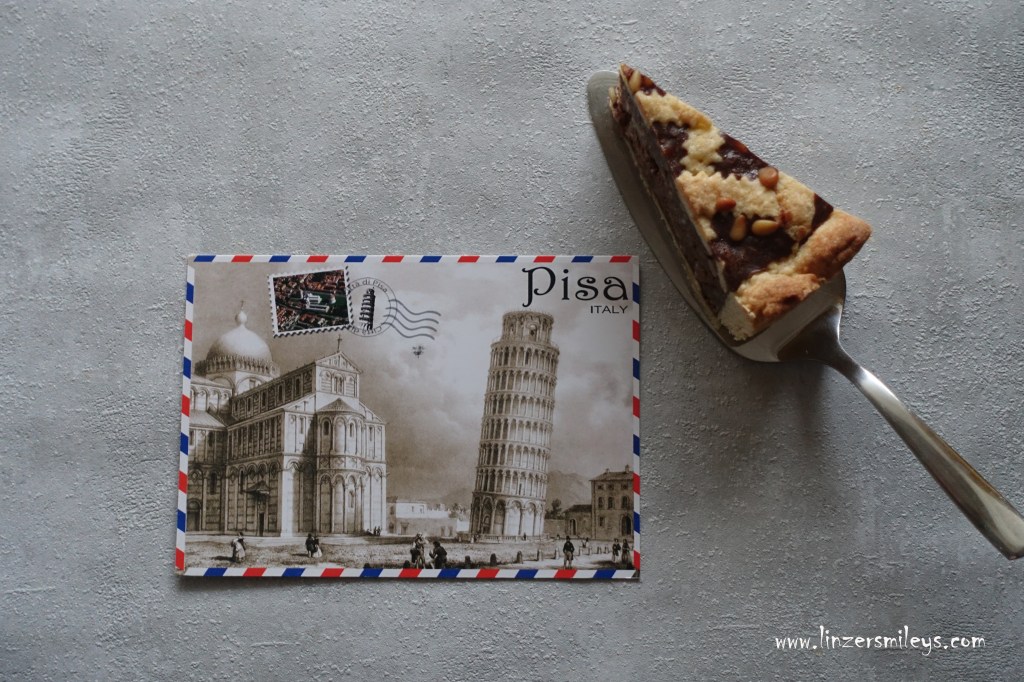 Pisa, Toskana, Toscana, Tuscany, der schiefe Turm von Pisa, la torre pendente di Pisa, ein Turm und eine Torte, italienisch backen, Mittelalter, medioevo, Torta coi bischeri, pasta frolla, riso al latte e cioccolato, uvetta, pinoli e frutta candita, pisanisch, toskanische Spezialität, Daniela Terenzi #linzersmileys