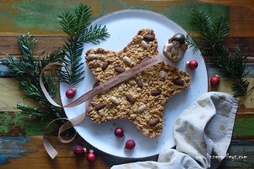 Sbrisolona, Rosegota, Fregolotta, Mandelgebäck aus Italien, EasyBaking, Backen für Anfänger, Krümelkuchen, italienisch backen, Weihnachtsstern zum Knabbern und Knuspern, süßes Mitbringsel, Geschenk aus meiner Küche, Backidee von Daniela Terenzi #linzersmileys