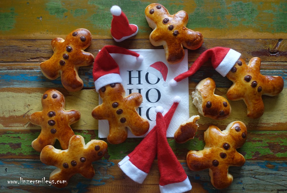 Mannele, Manele, aus dem Elsass, Alsace, Hefeteigmännchen, aus Germteig, Krampus, Nikolo, Nikolaus, Adventjause, Adventfrühstück, süße Weihnachtsmänner, Brioche-Männchen, Zipfelmützen, Ho Ho Ho, weihnachtlich, Frühstück, für Kinder #linzersmileys
