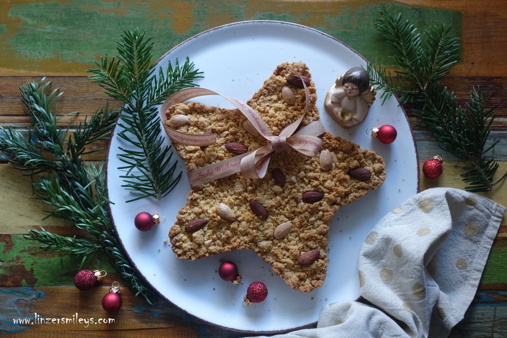 Sbrisolona, Rosegota, Fregolotta, Mandelgebäck aus Italien, EasyBaking, Backen für Anfänger, Krümelkuchen, italienisch backen, Weihnachtsstern zum Knabbern und Knuspern, süßes Mitbringsel, Geschenk aus meiner Küche, Backidee von Daniela Terenzi #linzersmileys