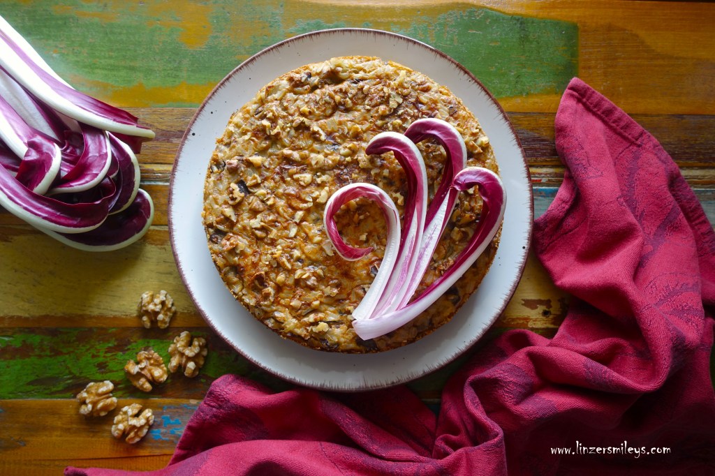Riso al forno con radicchio trevigiano e noci, Tortino salato, Torta salata, Reisauflauf mit Radicchio und Walnüssen, Radicchio aus Treviso, Venetien, Veneto, Wintergemüse, mit zarter Bitternote, Timballo, Rezept von Daniela Terenzi #linzersmileys