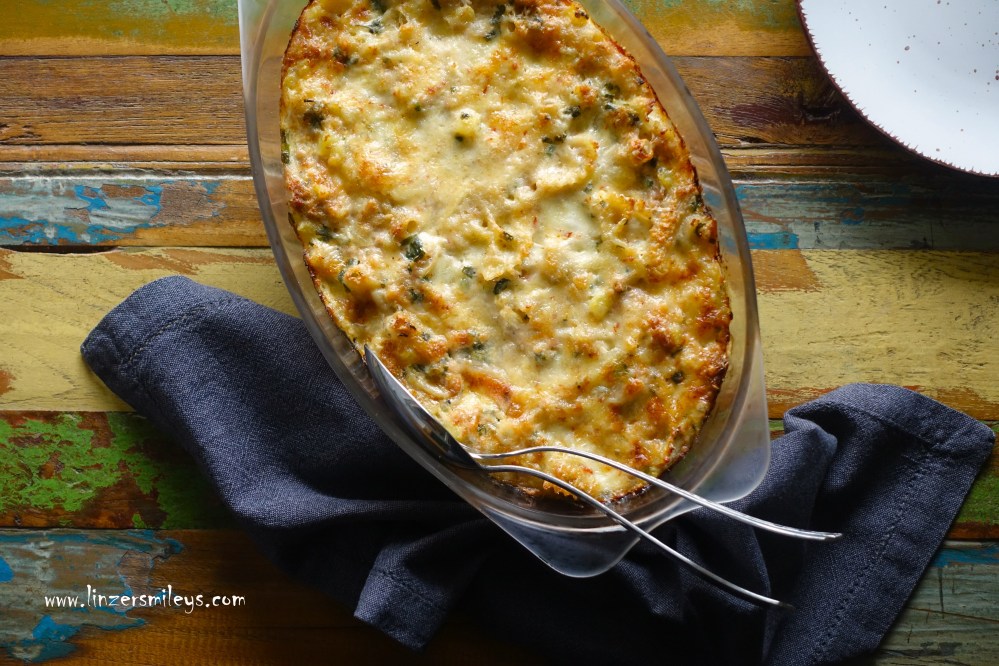 Überbackener Grenadiermarsch, Hascheenudeln, aus dem Ofen, Gratin, al forno, Resteverwertung, Resterlessen, nachhaltig, österreichisch kochen, mit Käse, Fleischreste verwerten, Wurstreste, aus den Resten nur das Beste, Daniela Terenzi #linzersmileys